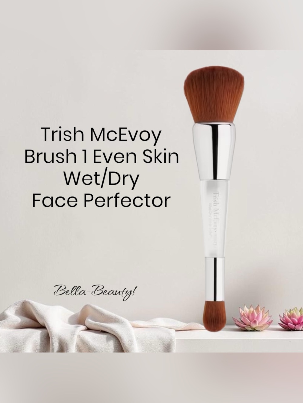 Trish McEvoy EVEN SKIN® Wet/Dry Dual-Ended Brush    ~NEW~   Foundation/Concealer